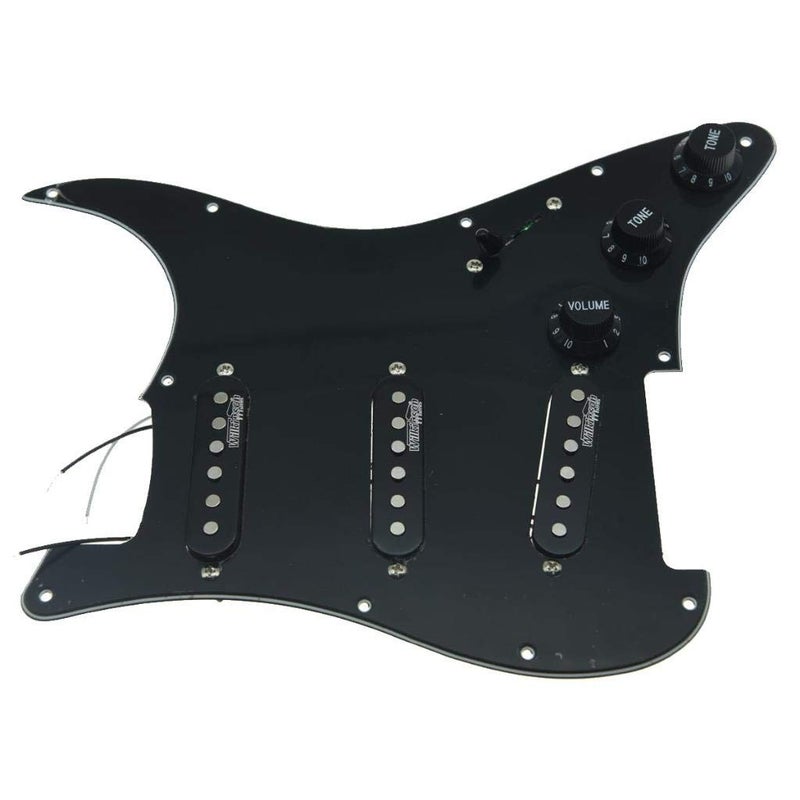 KAISH Black 3Ply Loaded Electric Guitar Pickguard Prewired Pickguard with Wilkinson Pickups for USA/Mexico FD Stratocaster - Image 3